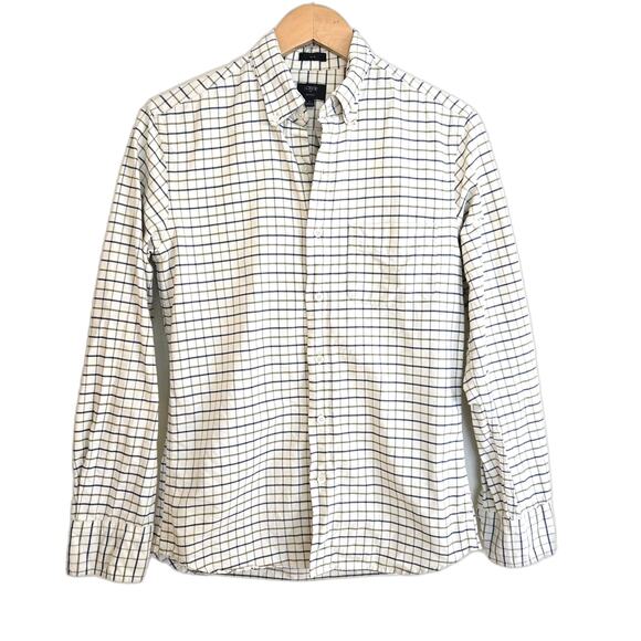 J. Crew Plaid Check Size S Oxford Slim Button Down Dress Shirt - Picture 1 of 7